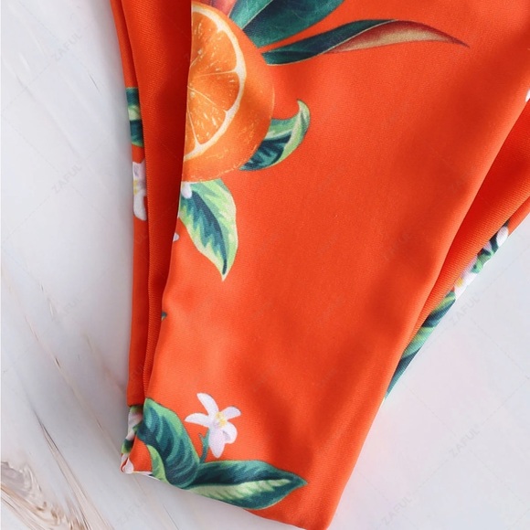 Zaful Orange Blossom Print Bikini Set - Picture 9 of 12